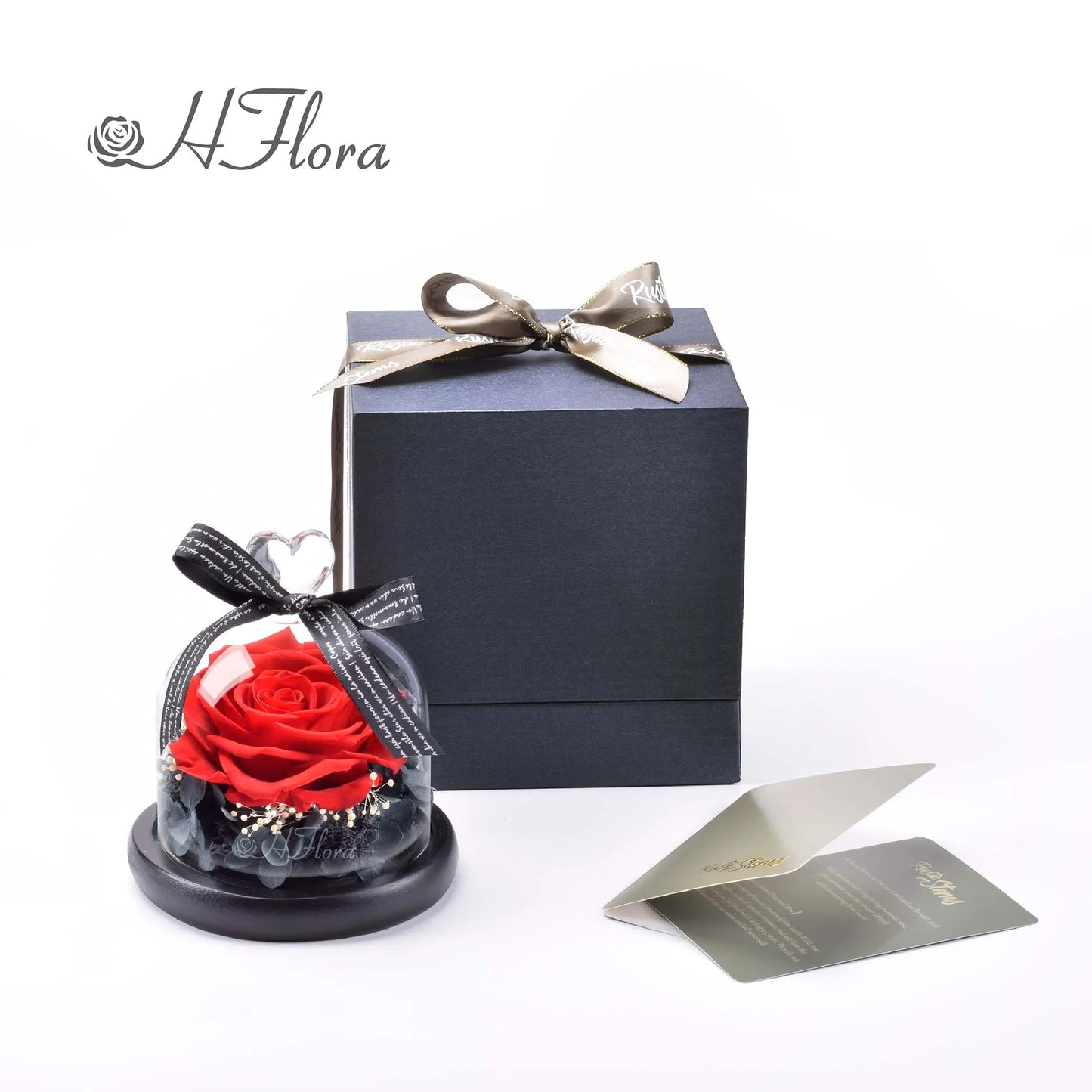 Beautiful multicolored roses encased in glass