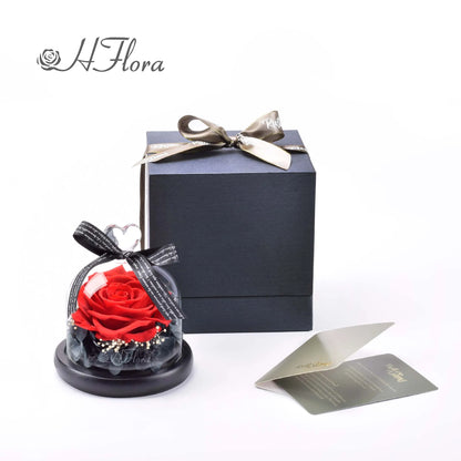 Beautiful multicolored roses encased in glass