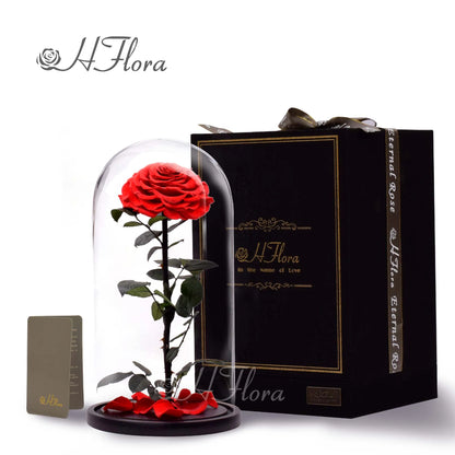 Beautiful multicolored roses encased in glass