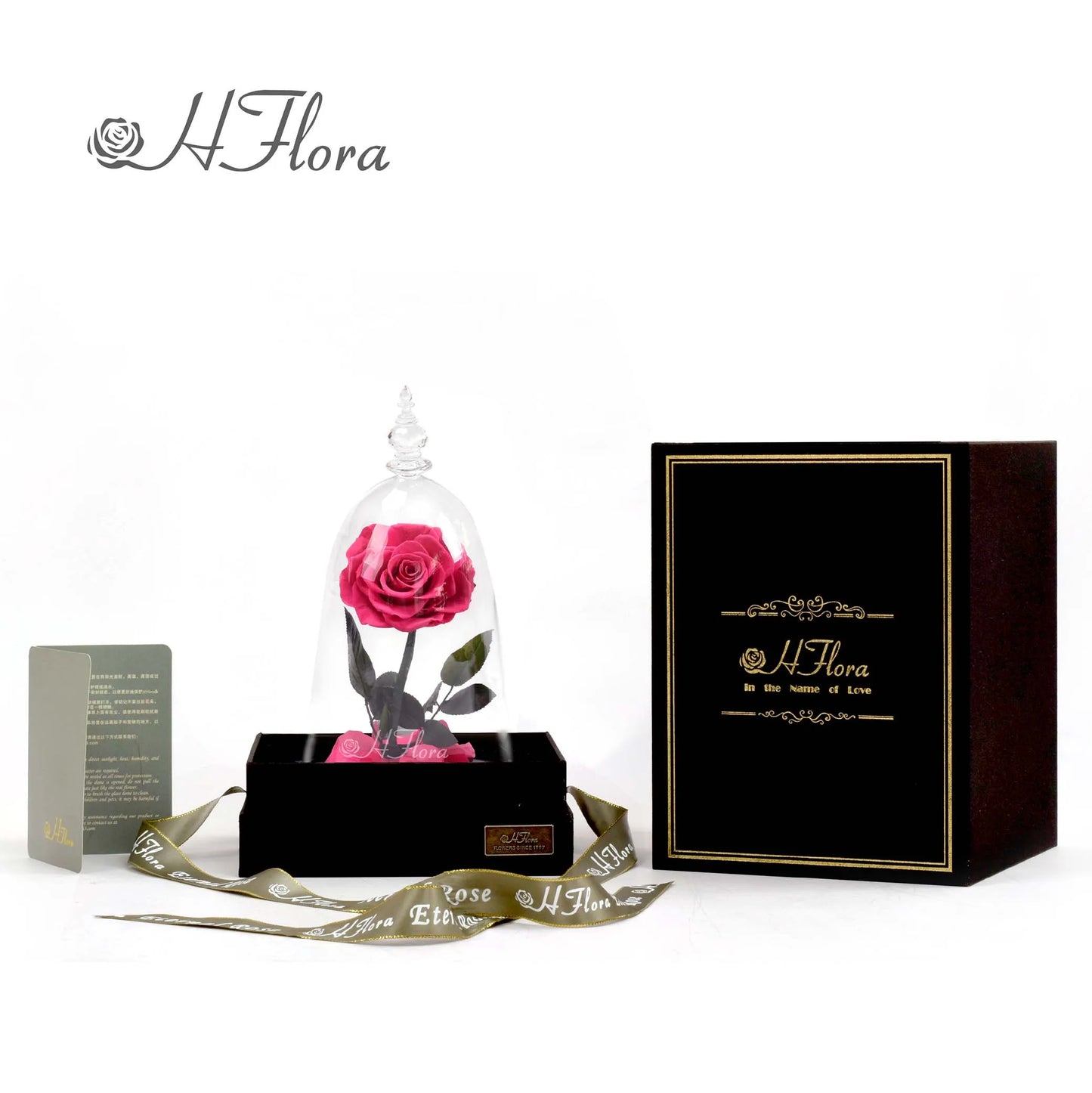 Beautiful multicolored roses encased in glass