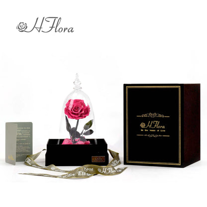 Beautiful multicolored roses encased in glass