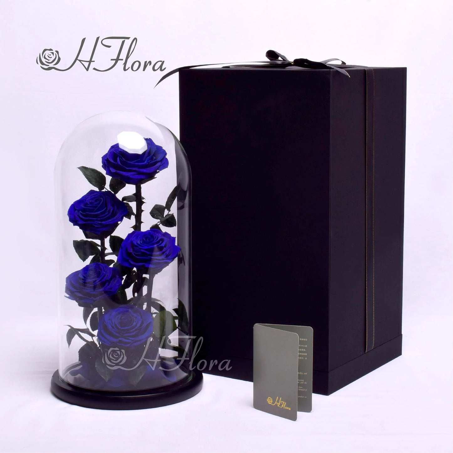 Beautiful multicolored roses encased in glass